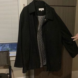 Calvin Klein Peacoat. Black exterior with a grey interior. X-Large Mens
